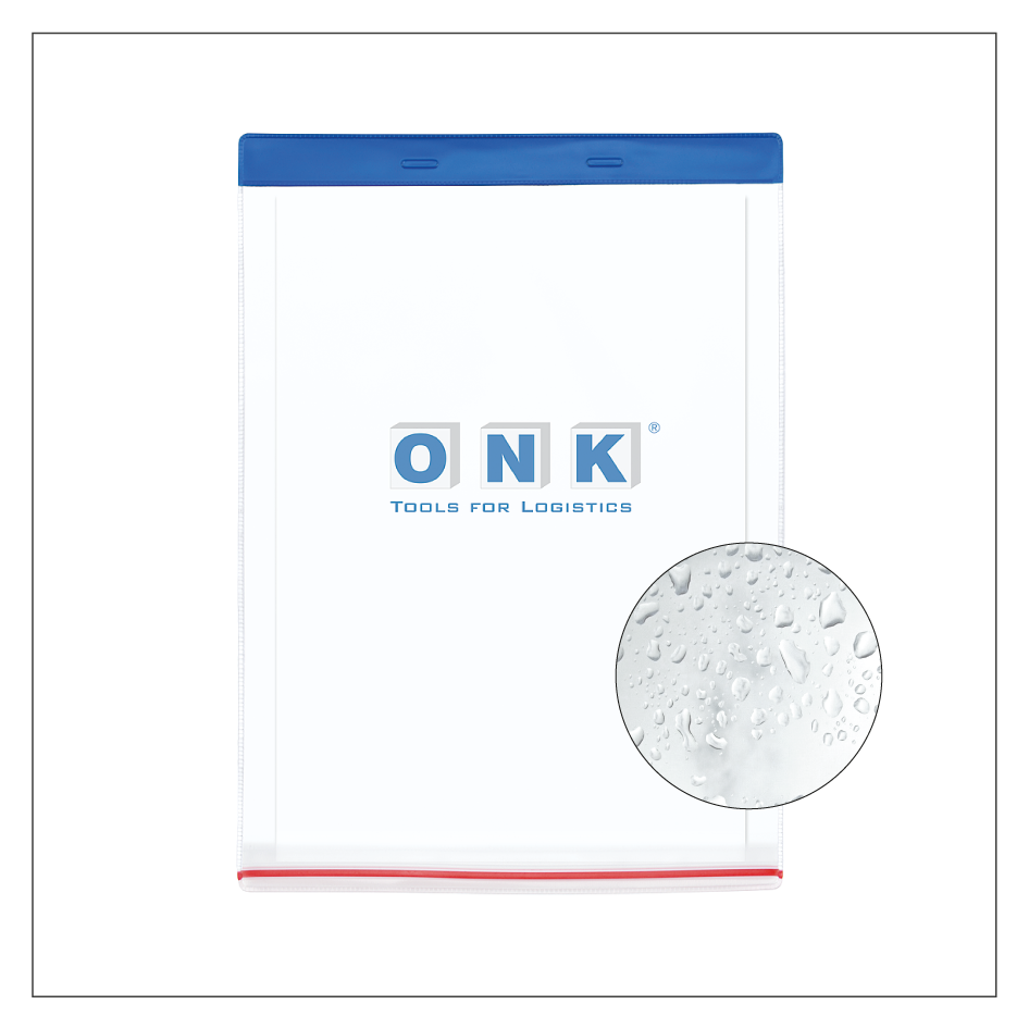 Einstecktasche, transparent – wasserfeste Ausführung