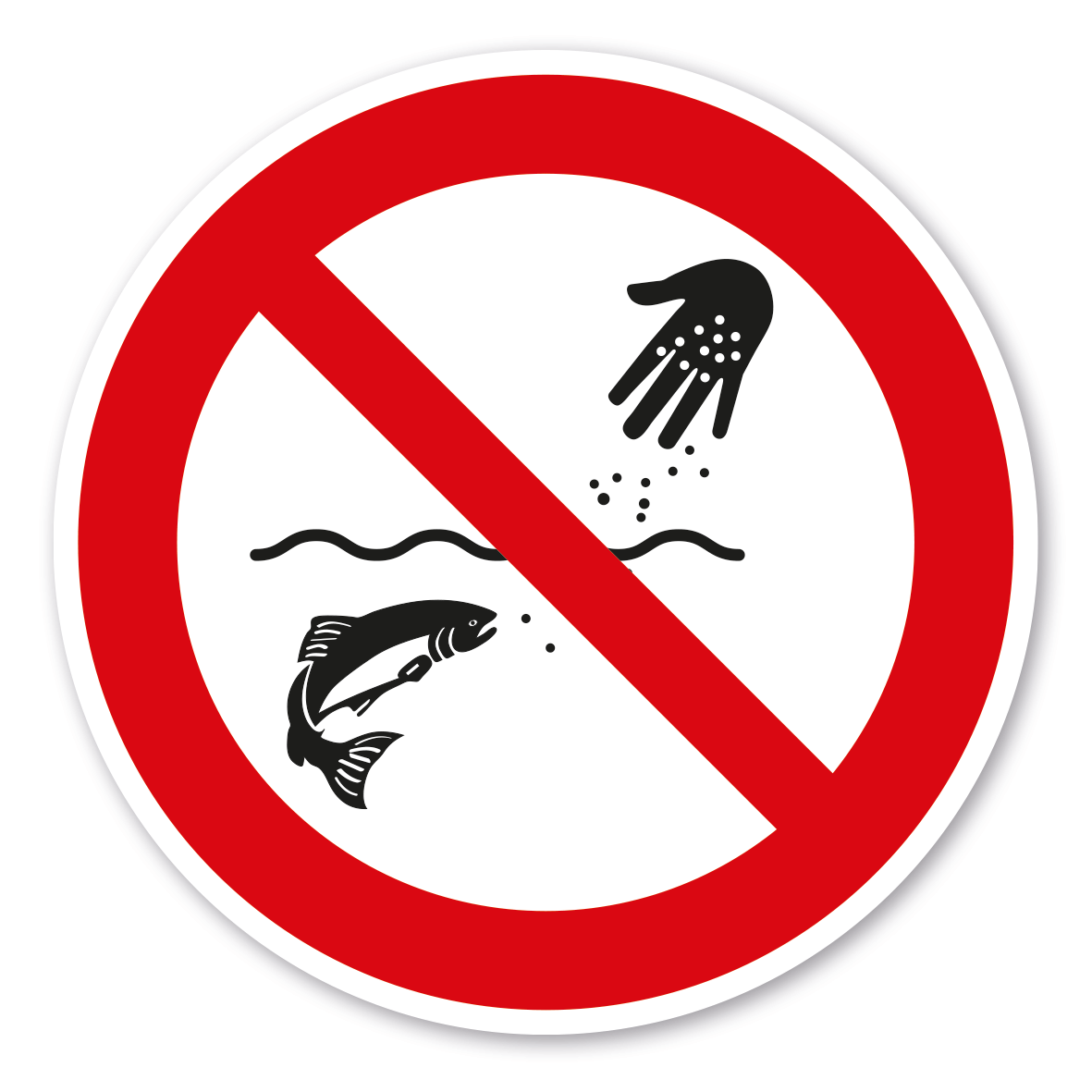 Verbotszeichen Fische füttern verboten