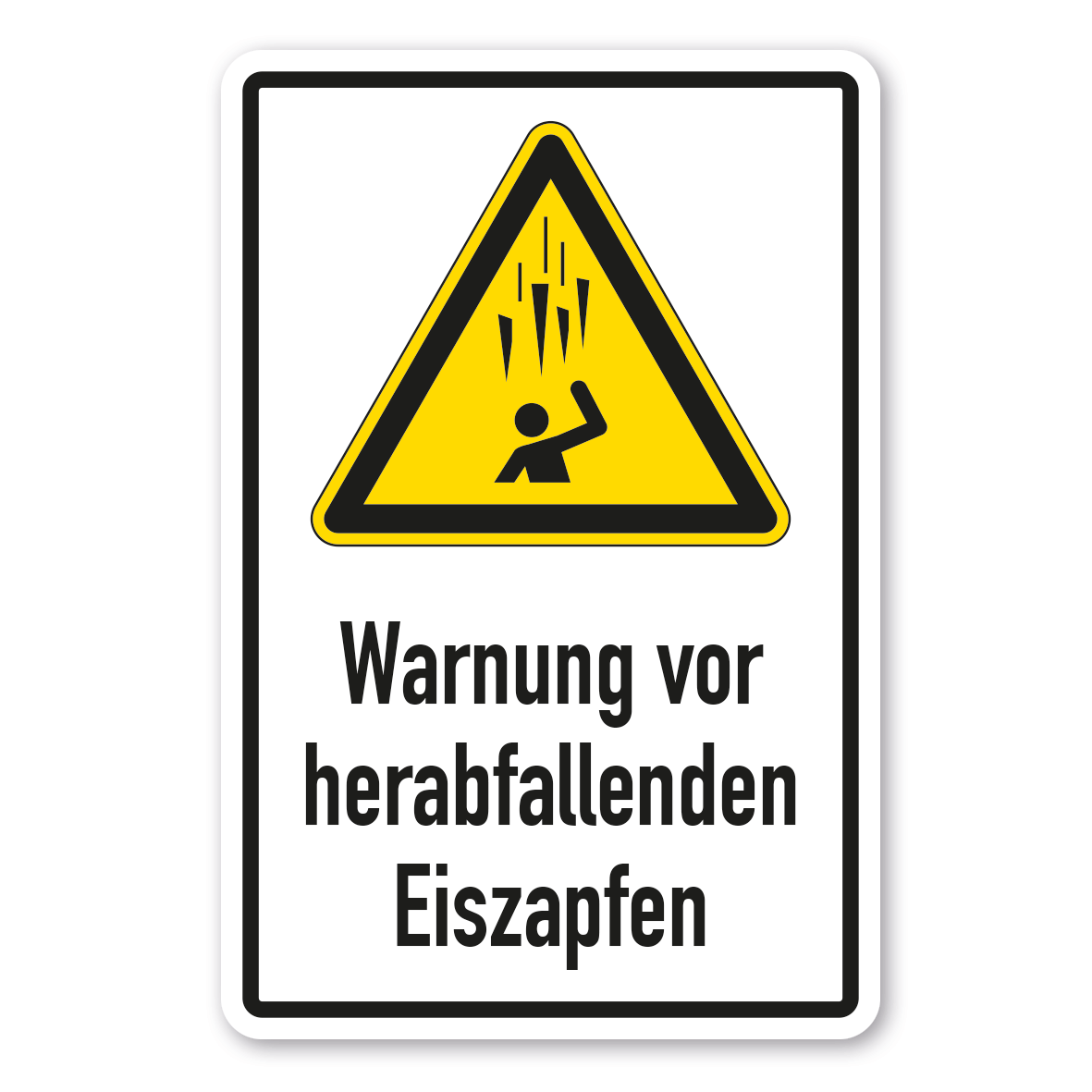 Warnschild Warnung vor herabfallenden Eiszapfen - Kombi - ISO 7010 - W0039-K