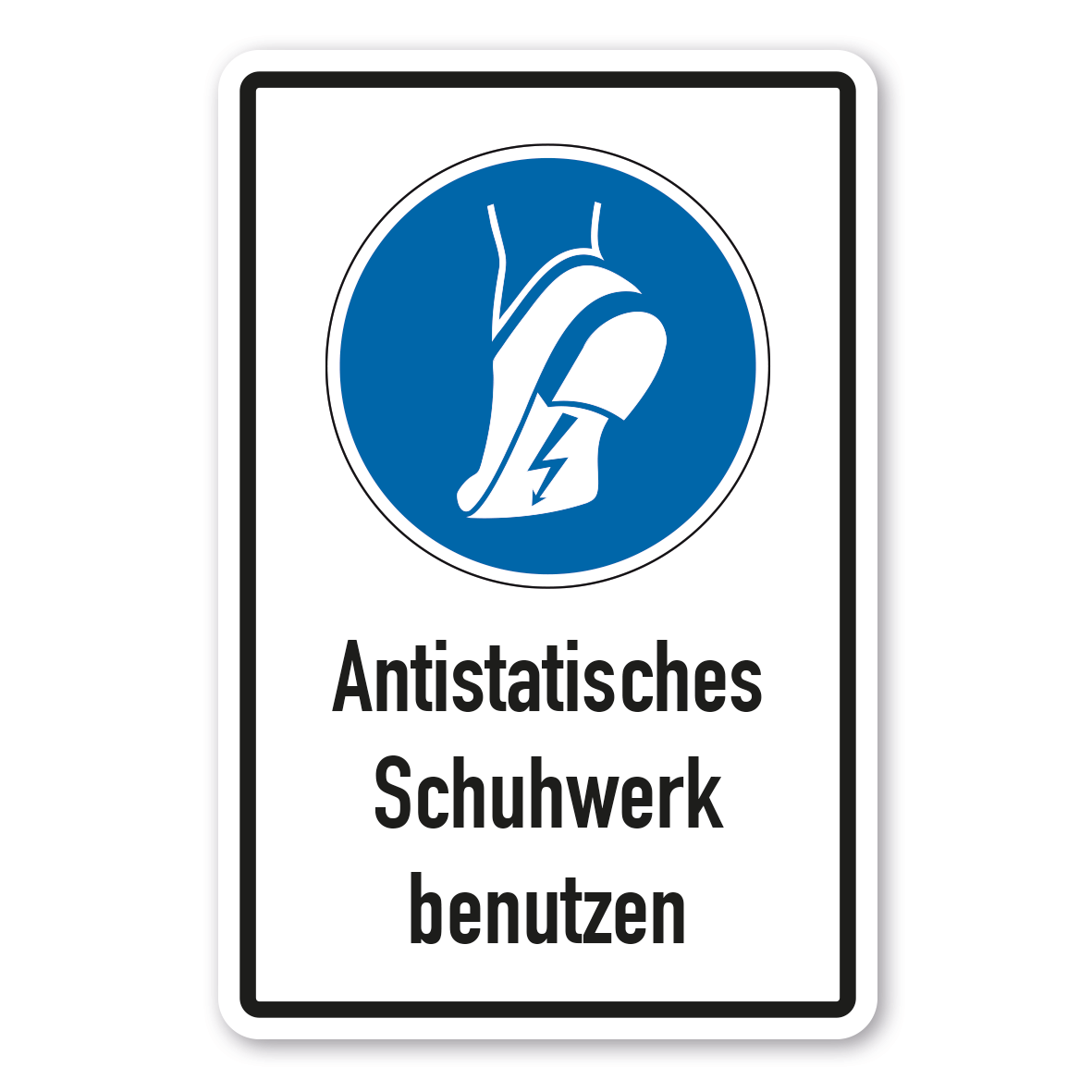 Gebotsschild Antistatisches Schuhwerk benutzen - Kombi – ISO 7010 - M032-K