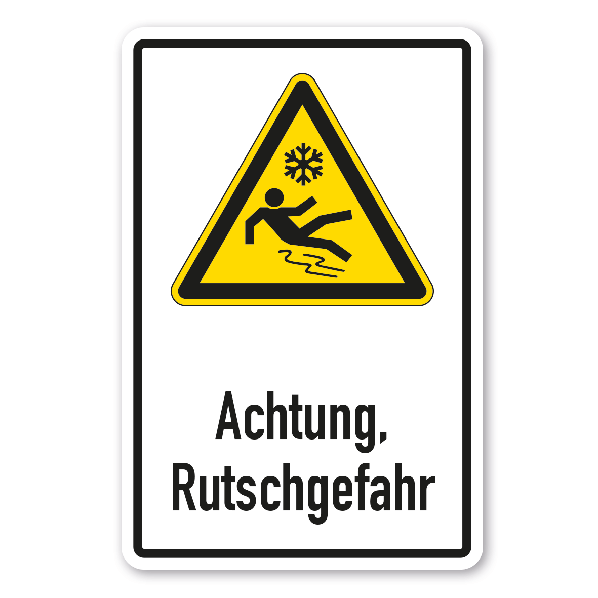 Warnschild Achtung Rutschgefahr - Kombi
