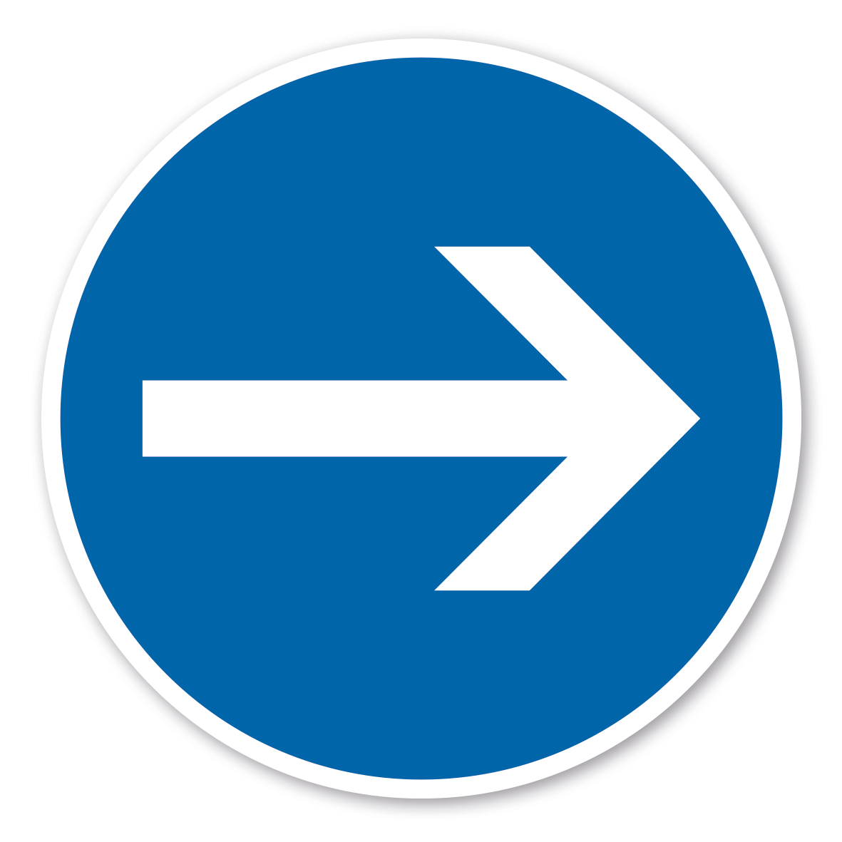 Verkehrsschild Vorgeschriebene Fahrtrichtung hier rechts – VZ 211