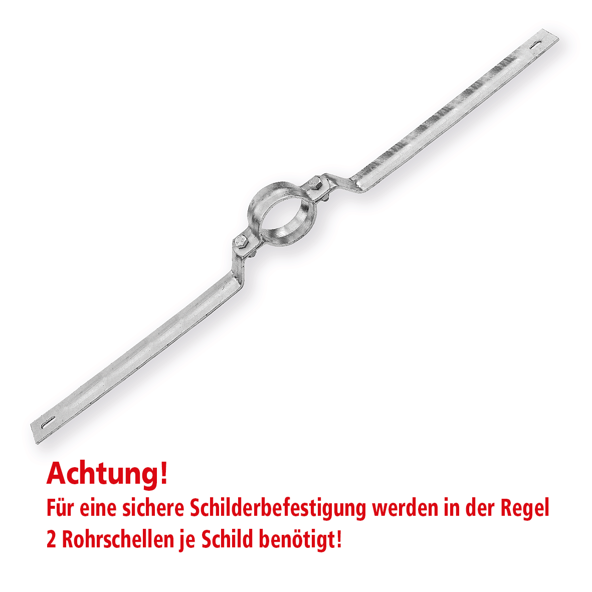 Rohrschelle 960 mm Länge (900 mm Lochung) zur Schilderbefestigung