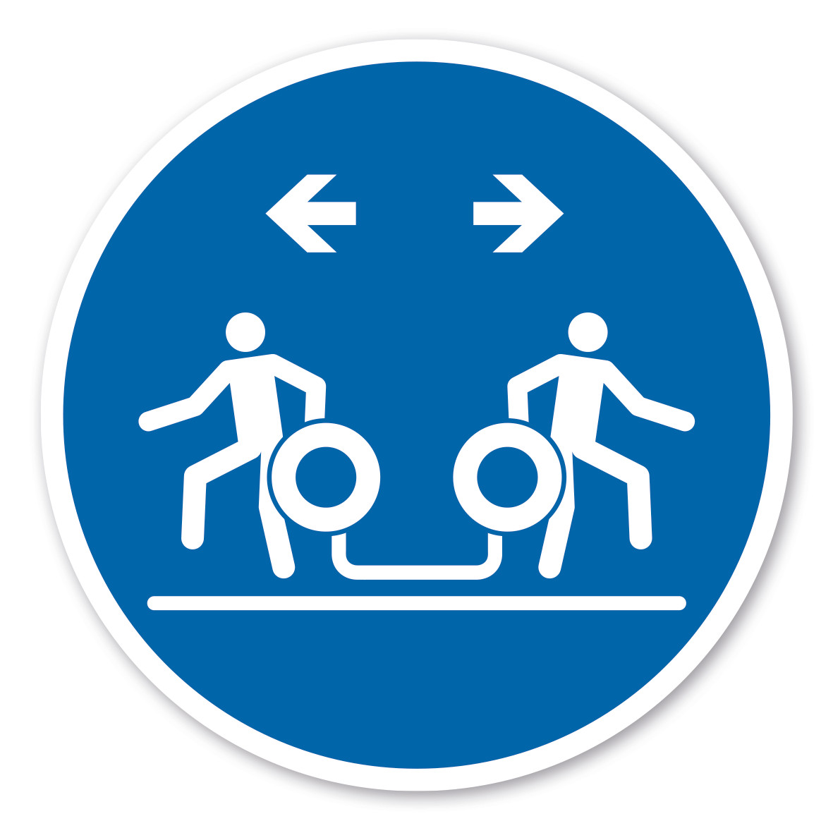 Gebotszeichen Sofort aus dem Zielbereich entfernen - Rutschring mitnehmen – Wasserrutschen