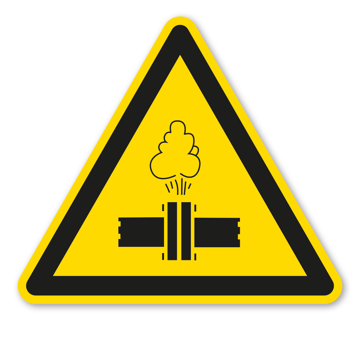 Warnzeichen Warnung vor Überdruck