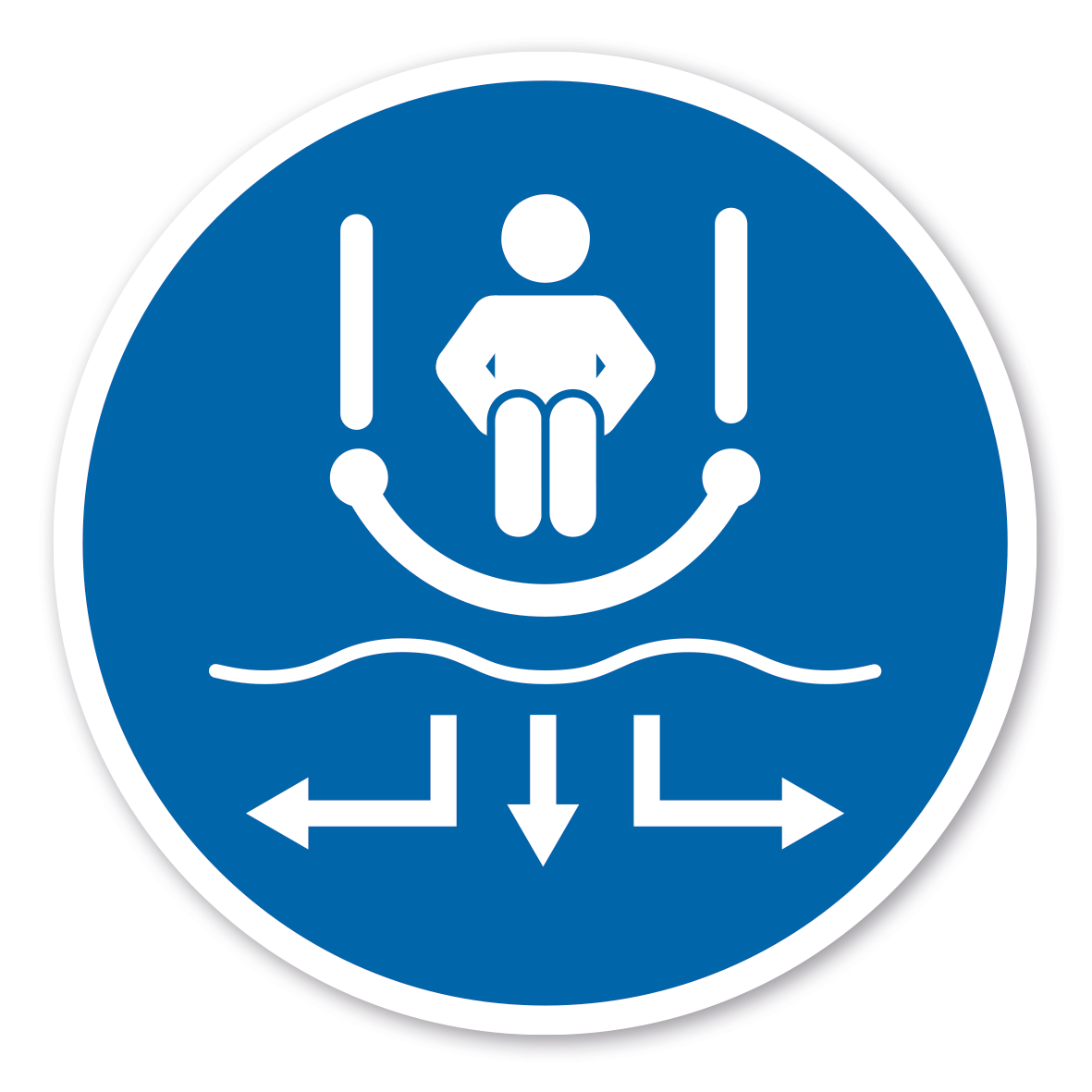 Gebotszeichen Sofort aus dem Zielbereich entfernen 03 – Wasserrutschen