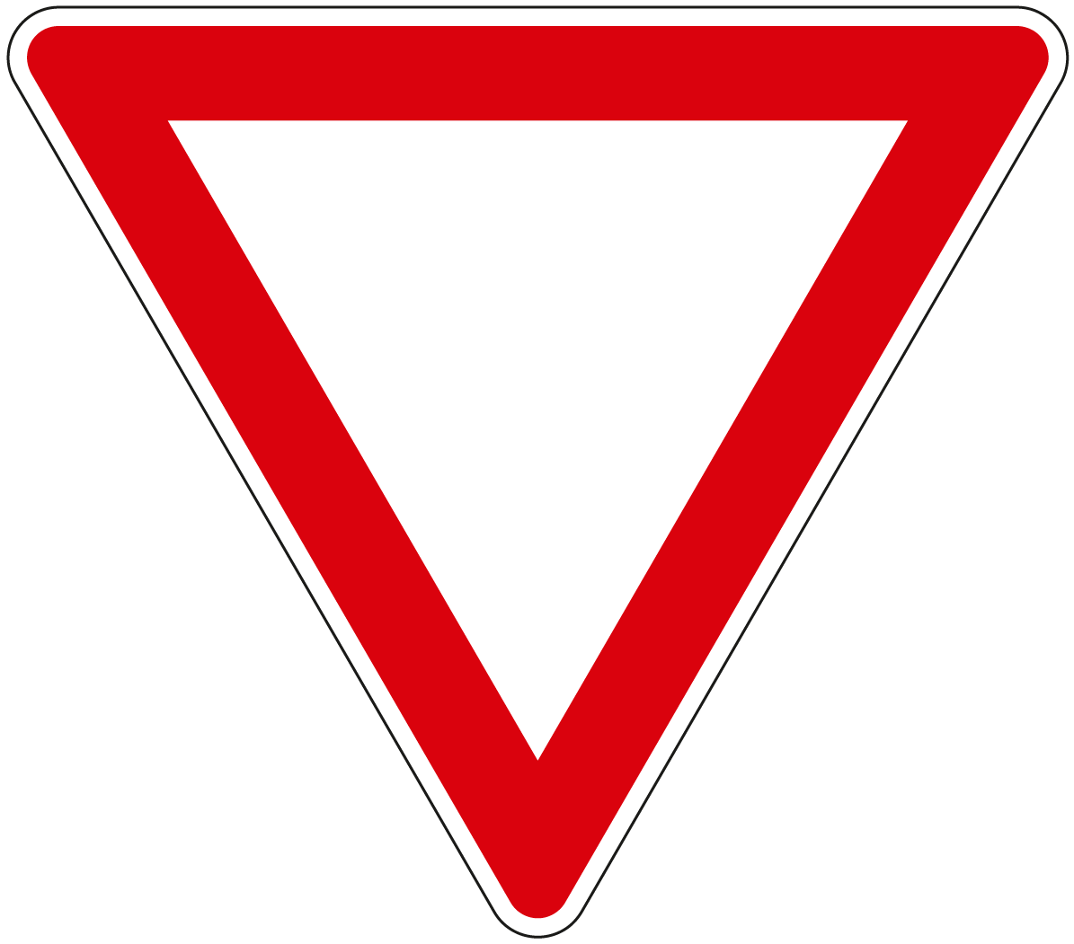 Verkehrsschild Achtung Vorfahrt gewähren