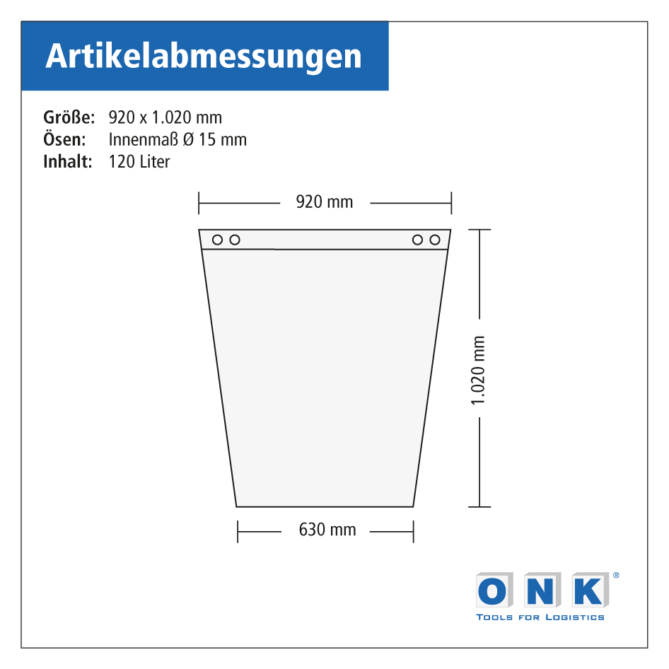 Wertstoffsack zum Aufhängen - Abmessungen