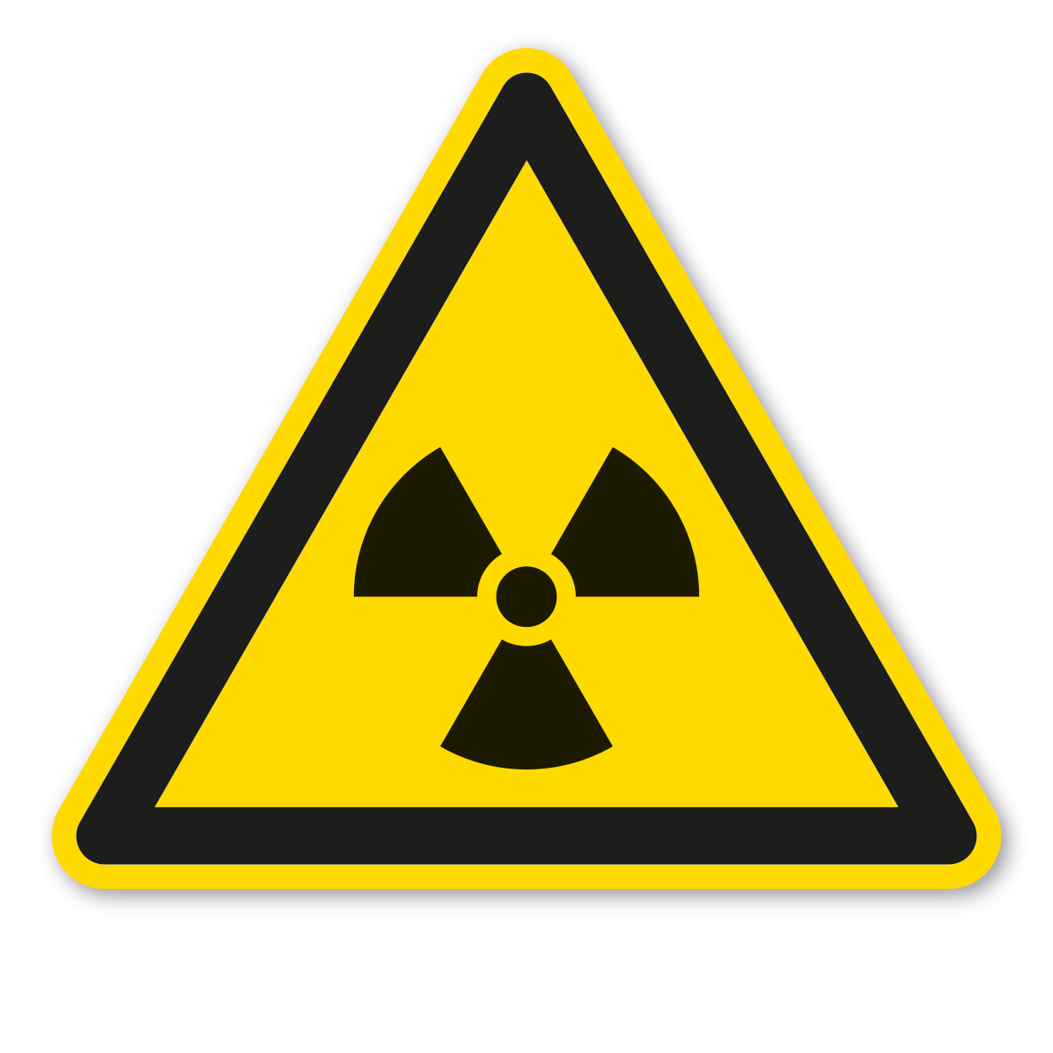 Warnzeichen Warnung vor radioaktiven Stoffen oder ionisierender Strahlung – ISO 7010 - W003