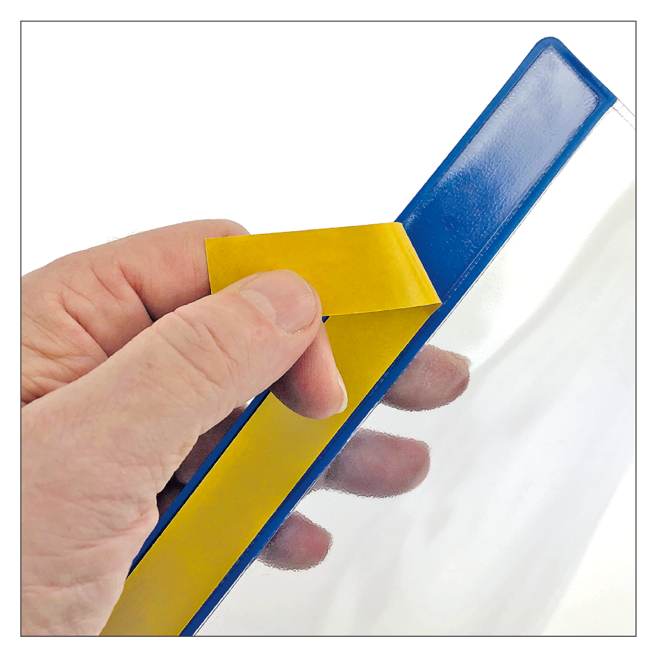 Einstecktasche, transparent – wasserfeste Ausführung - selbstklebend