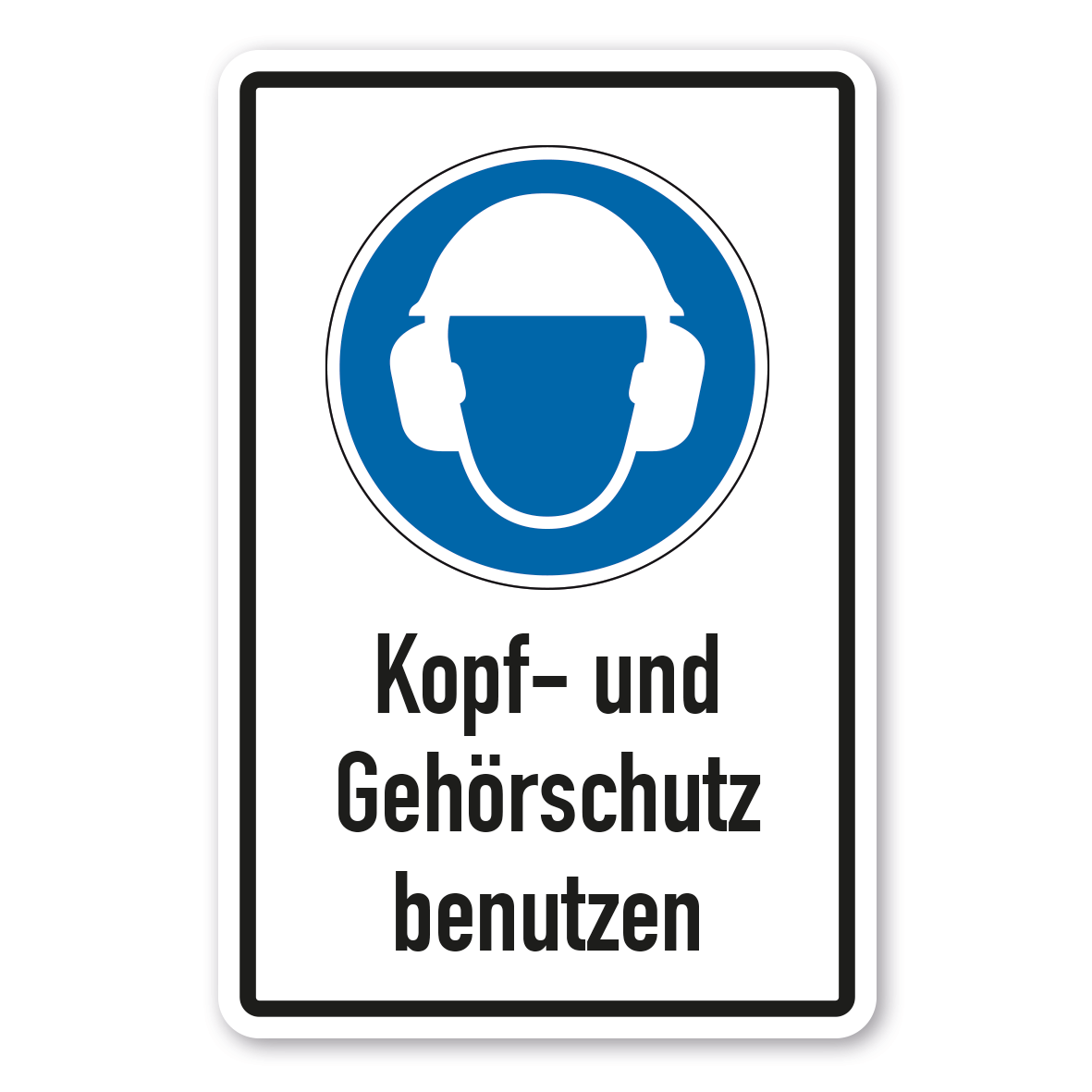Gebotsschild Kopf- und Gehörschutz benutzen - Kombi