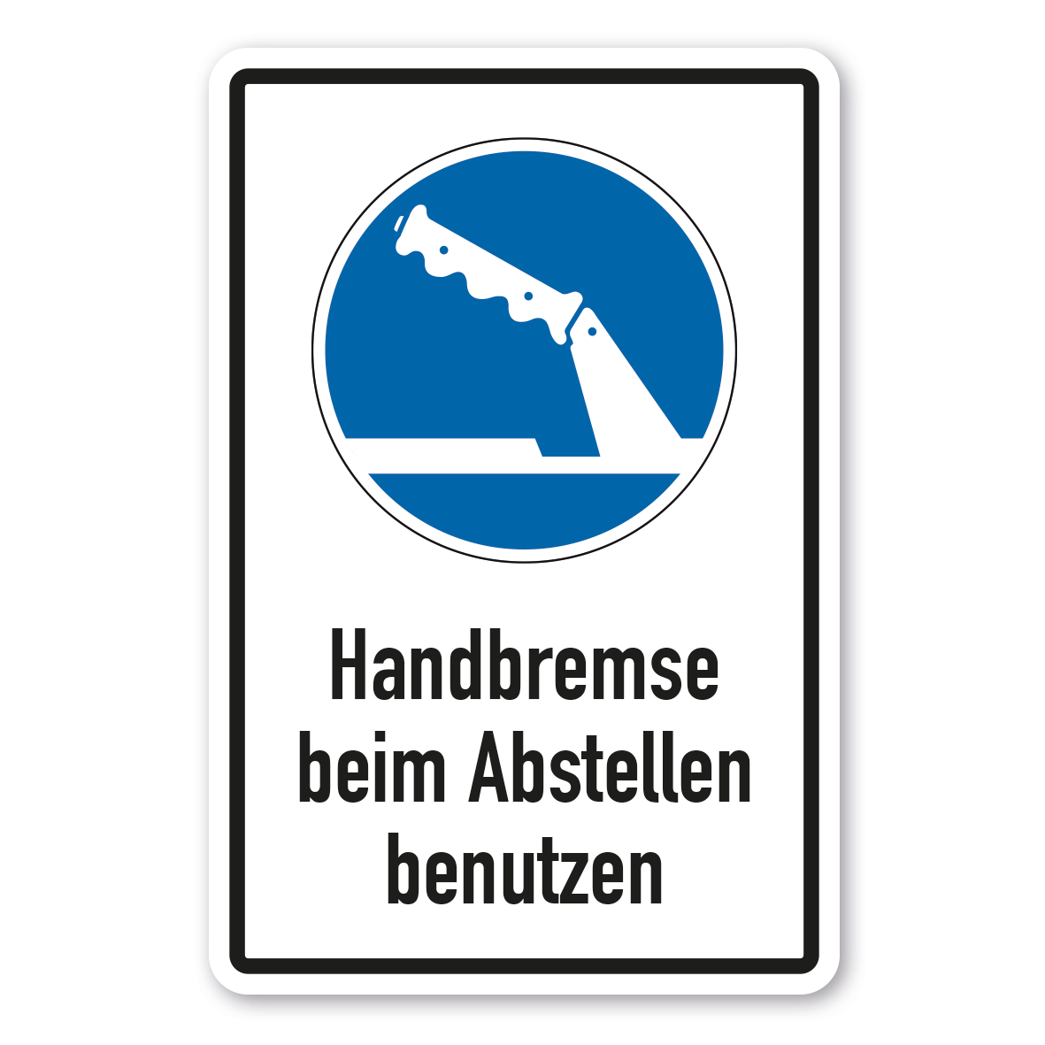 Gebotsschild Handbremse beim Abstellen benutzen - Kombi