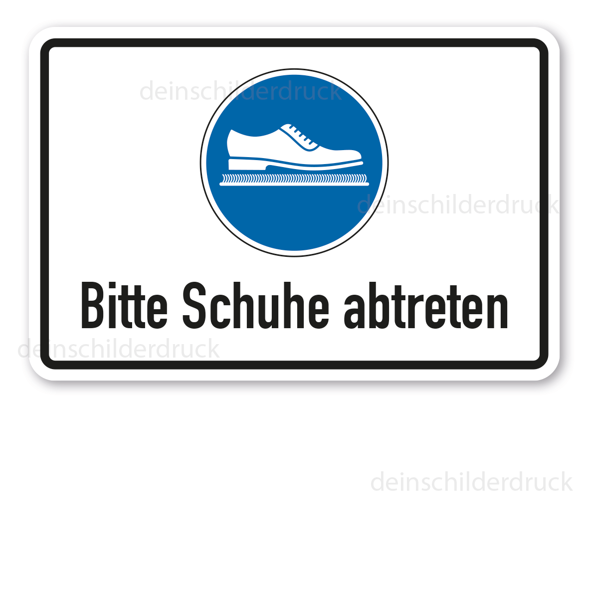 Gebotsschild Bitte Schuhe abtreten - Kombi