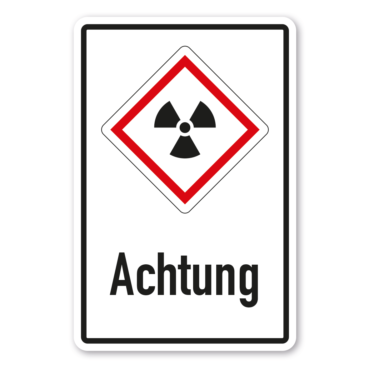 Gefahrgutschild Achtung - Radioaktiv - Kombi – nur an GHS angelehnt