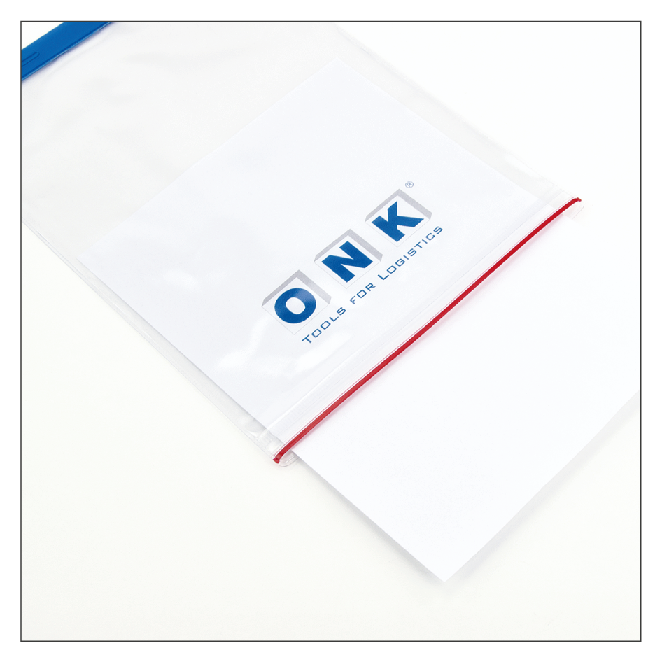 Einstecktasche, transparent – wasserfeste Ausführung - Einschub