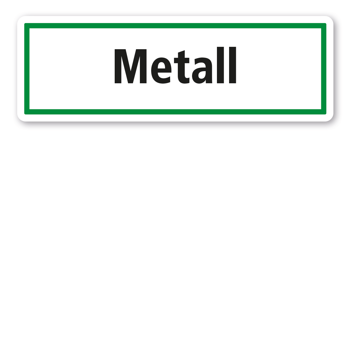 Schild zur Abfallentsorgung - Metall - GR