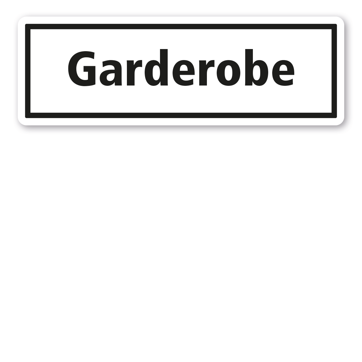 Textschild Garderobe