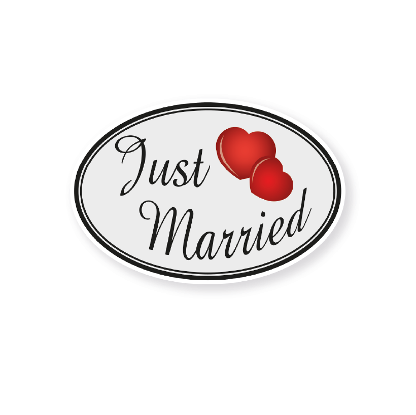 Magnetisches Formstück Just Married zur Dekoration von Hochzeitsfahrzeugen