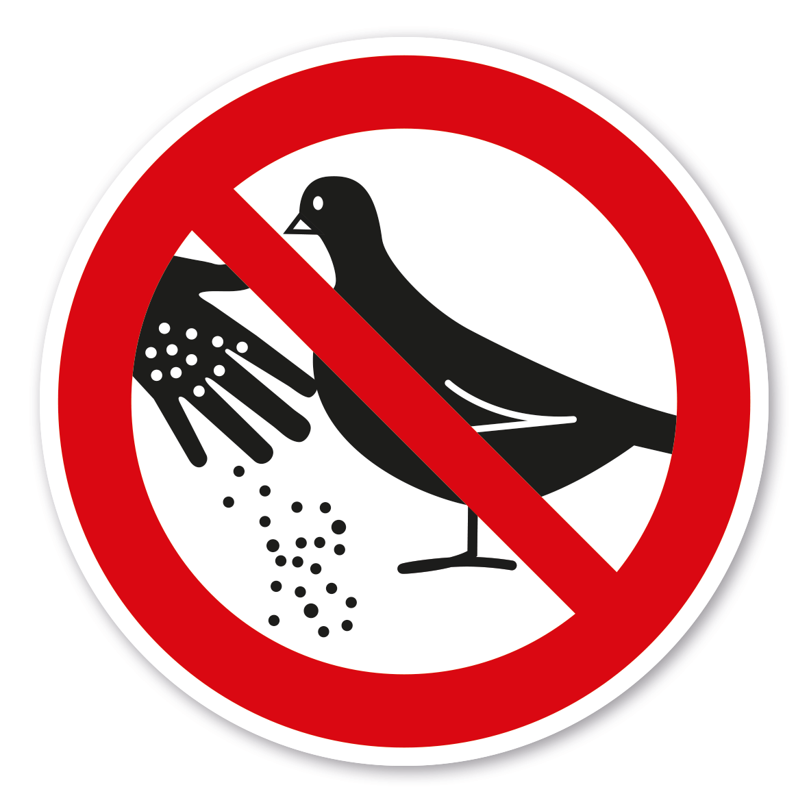 Verbotszeichen Tauben füttern verboten