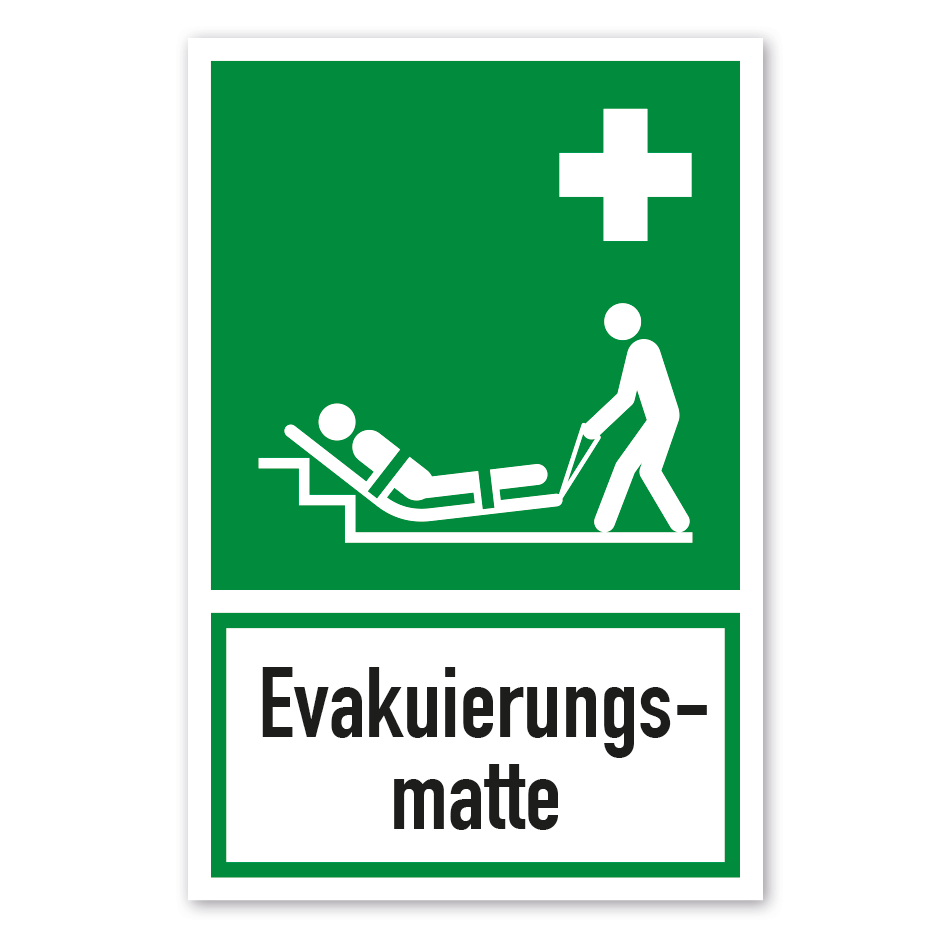 Rettungsschild Evakuierungsmatte - Kombi - ISO 7010 - E067-K