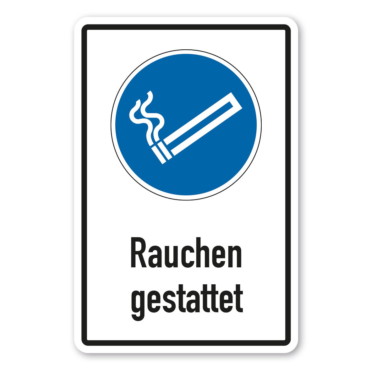 Gebotsschild Rauchen gestattet - Kombi