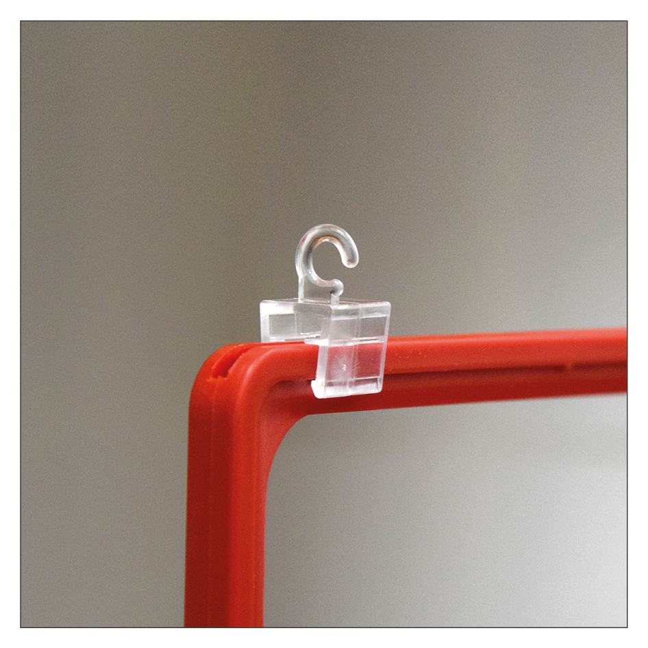 Aufhänghaken für Plakatrahmen – Front