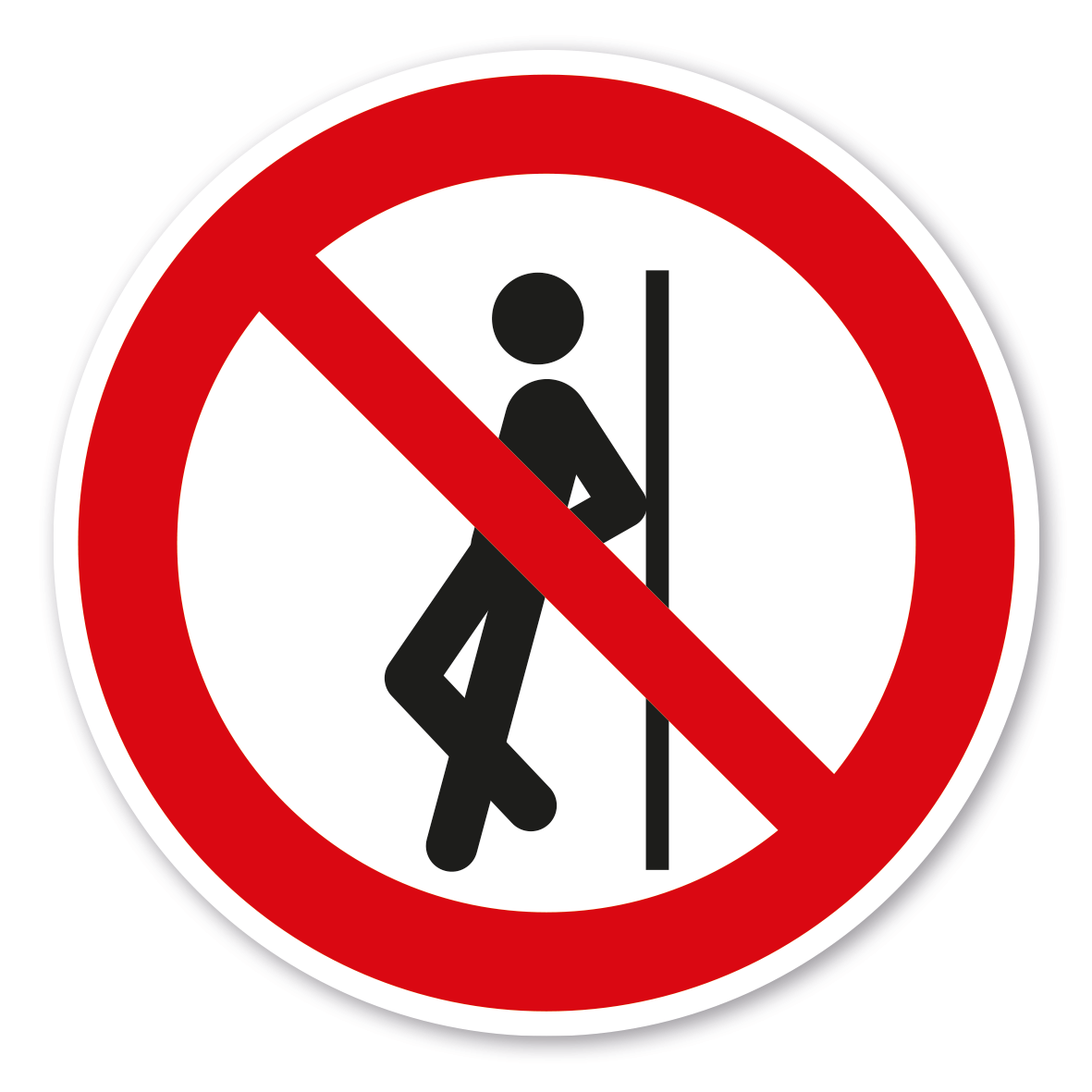 Verbotszeichen Gegenlehnen - Anlehnen verboten – ISO 7010 - P041