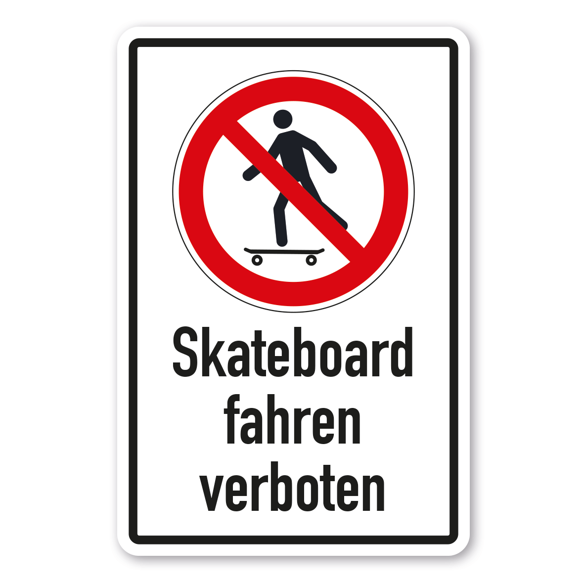 Verbotsschild Skateboard fahren verboten - Kombi