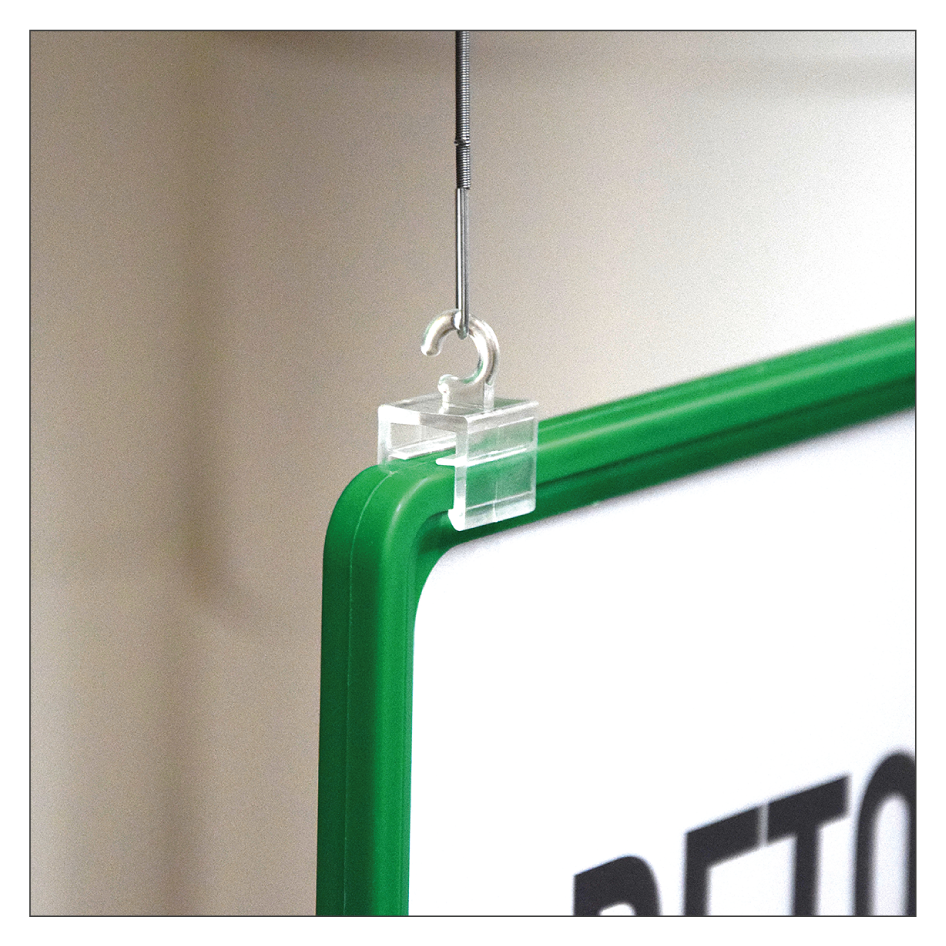 Aufhänghaken für Plakatrahmen – Anwendung
