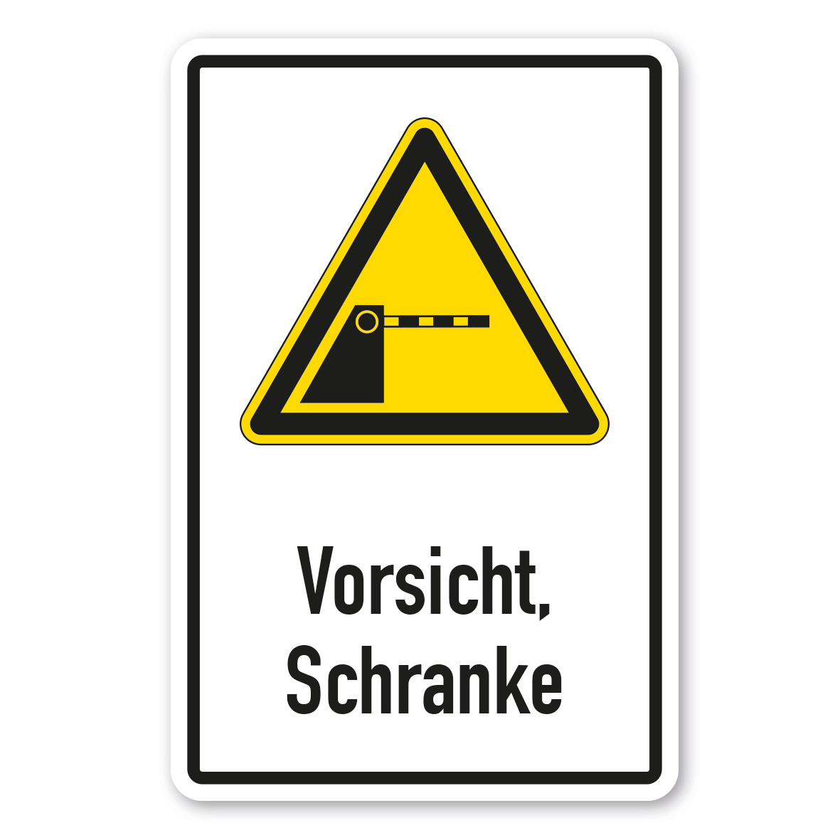 Warnschild Vorsicht Schranke 02 - Kombi