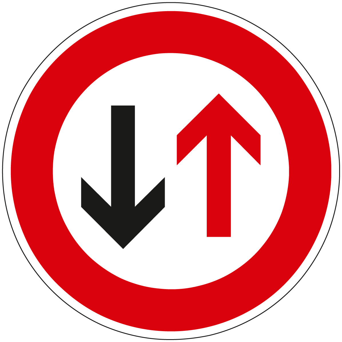 Verkehrsschild Dem Gegenverkehr Vorrang gewähren