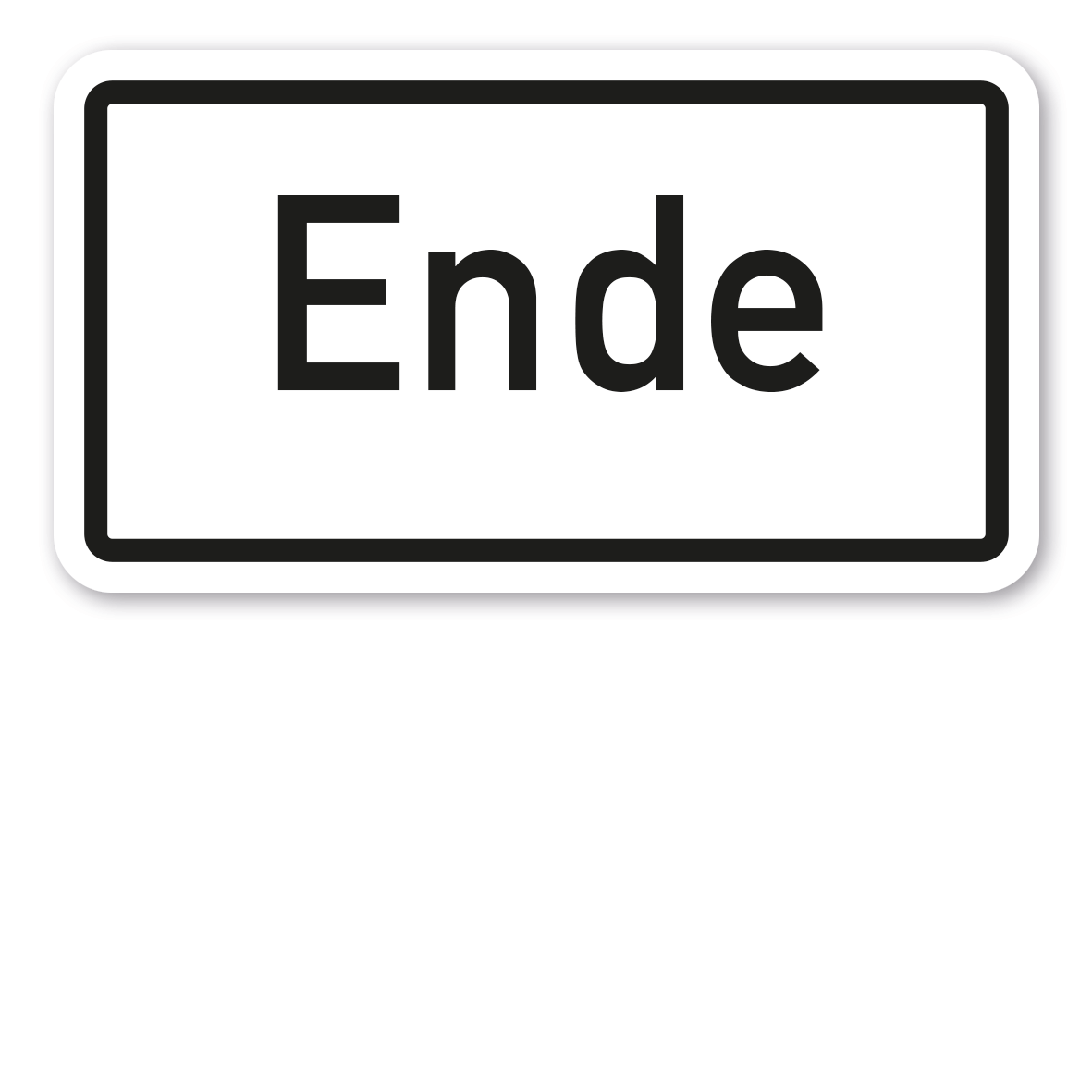 Zusatzzeichen Ende - Verkehrsschild VZ-1012-31