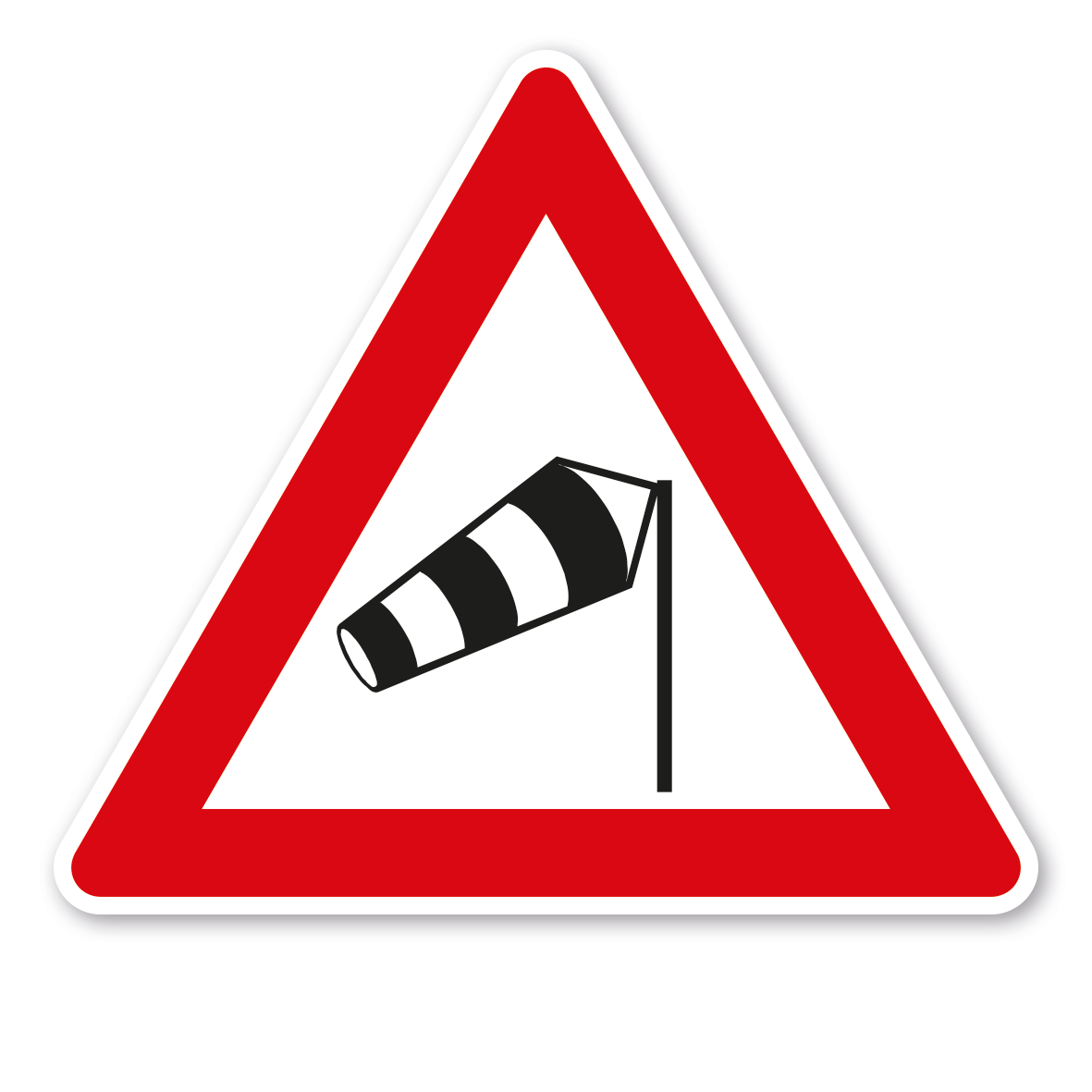 Verkehrsschild Achtung Seitenwind von rechts – VZ 117-10