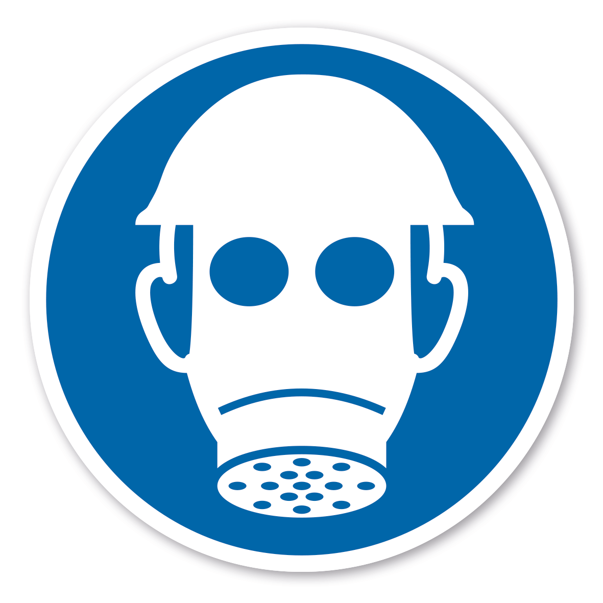 Gebotszeichen Kopf- und Atemschutz benutzen