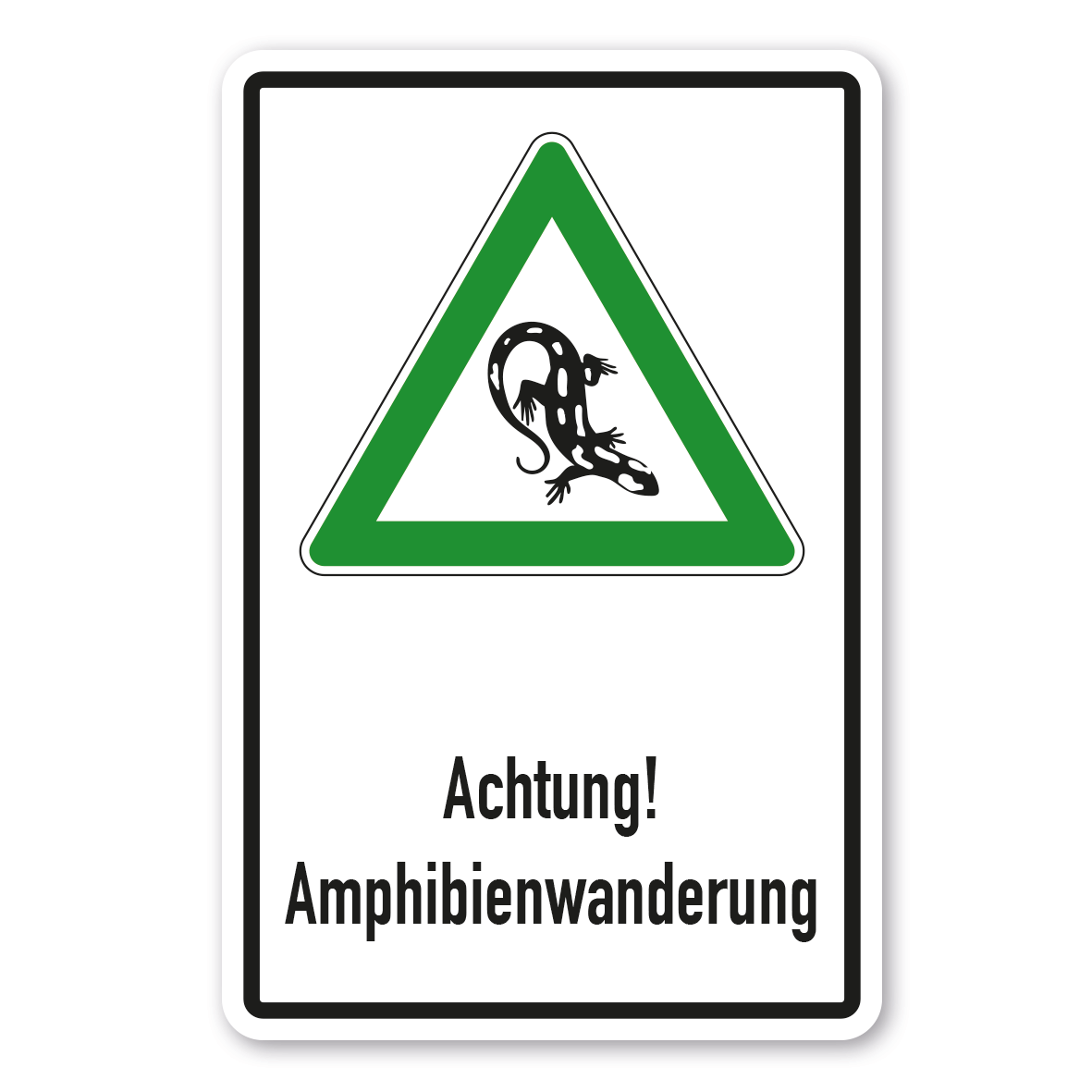 Hinweisschild Achtung Amphibienwanderung - Salamander - Kombi