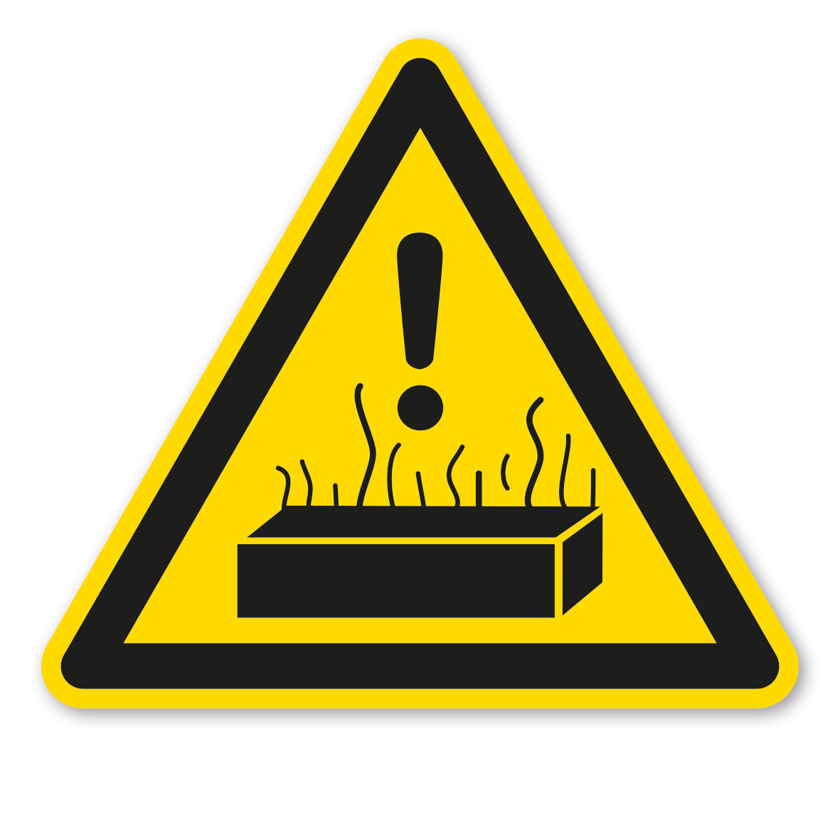 Warnzeichen Warnung vor heißen Stoffen