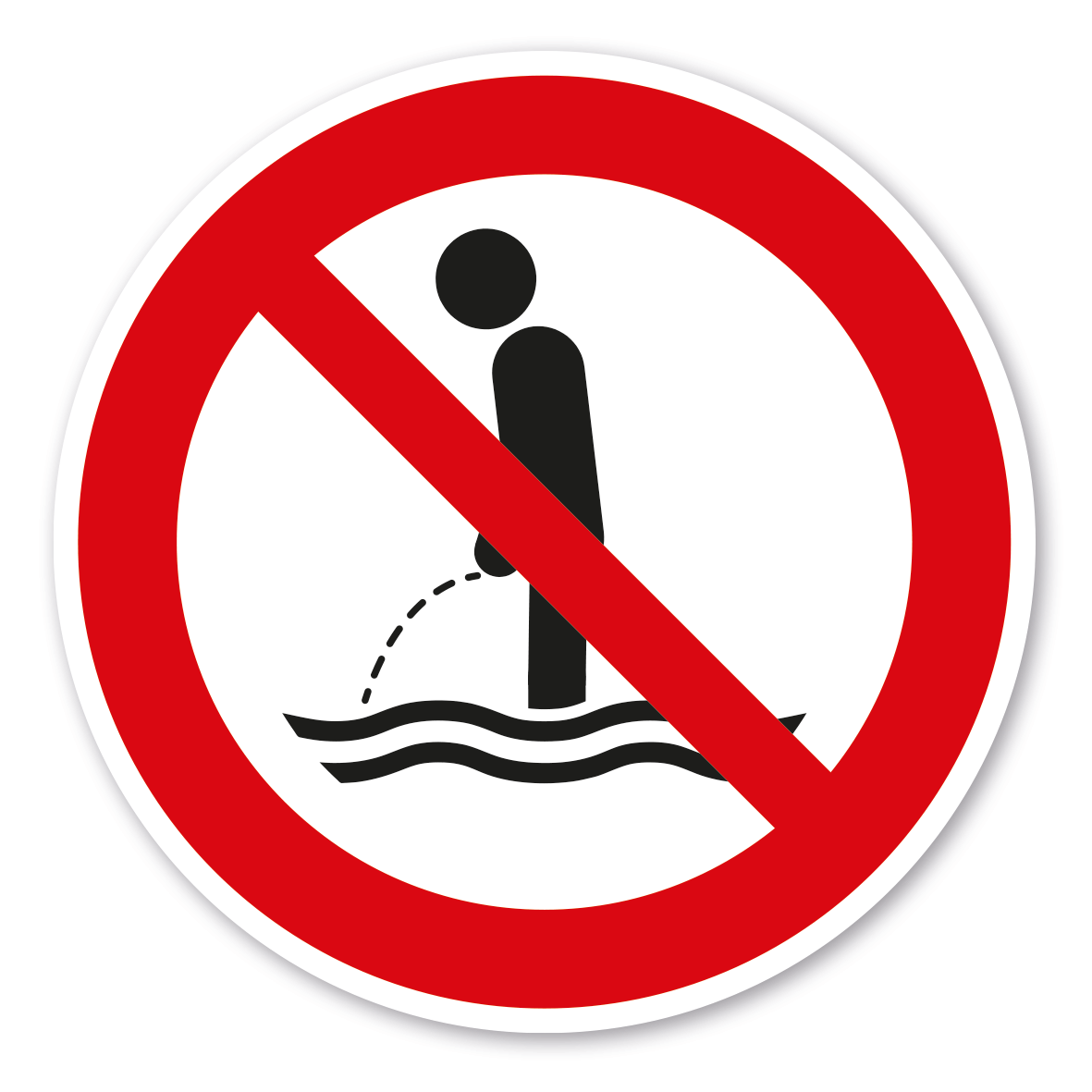 Verbotszeichen Ins Wasser urinieren verboten