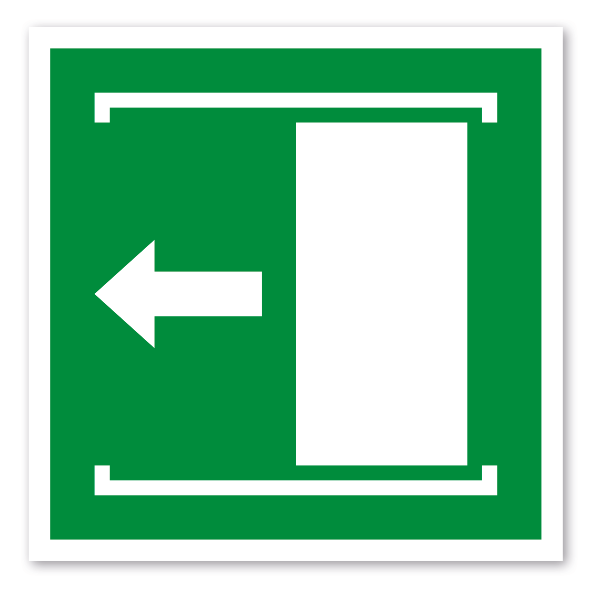 Rettungszeichen Tür zum Öffnen nach links gleiten lassen - ISO 7010 - E0034