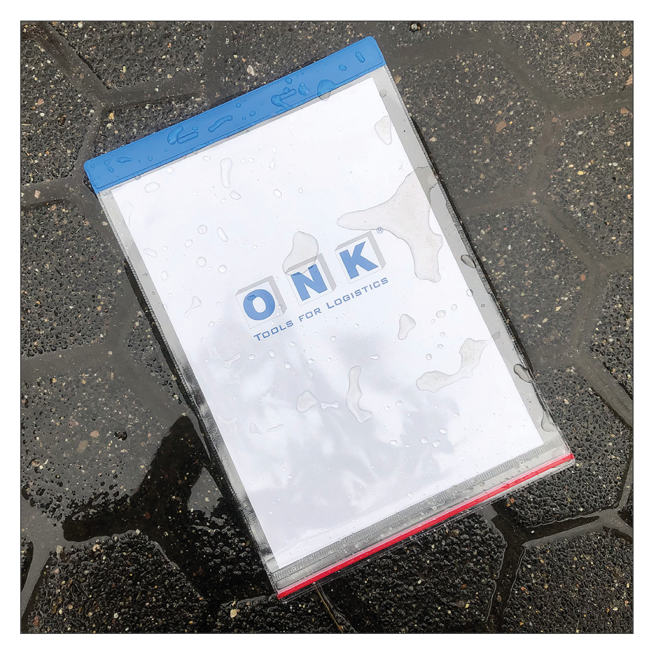 Einstecktasche, transparent – wasserfeste Ausführung