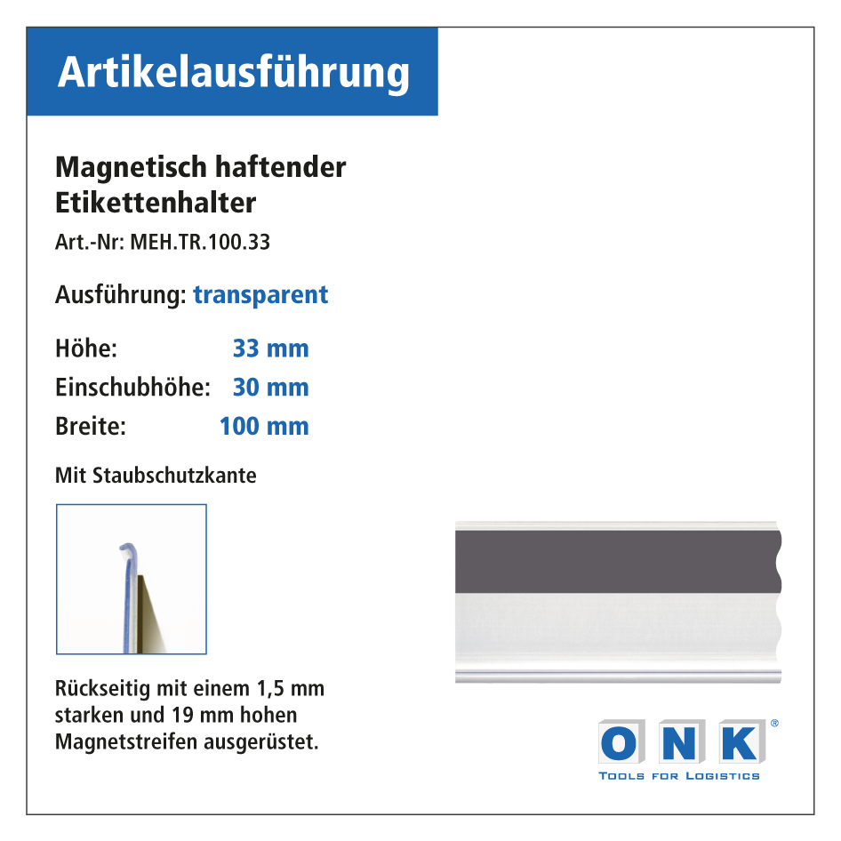 Magnetische Etikettenhalter für Einstecketiketten