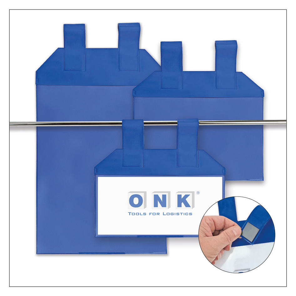 Einstecktasche mit magnetischen Aufhängeschlaufen - Übersicht