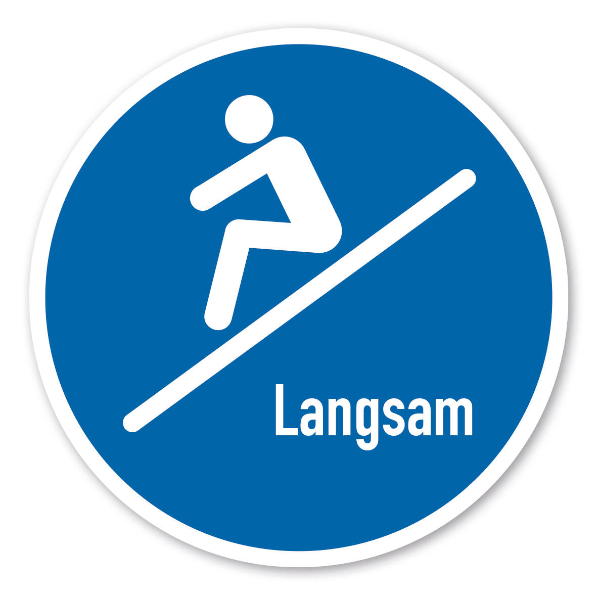 Gebotszeichen Sitzend, Füße voraus - langsames Rutschtempo – Wasserrutschen