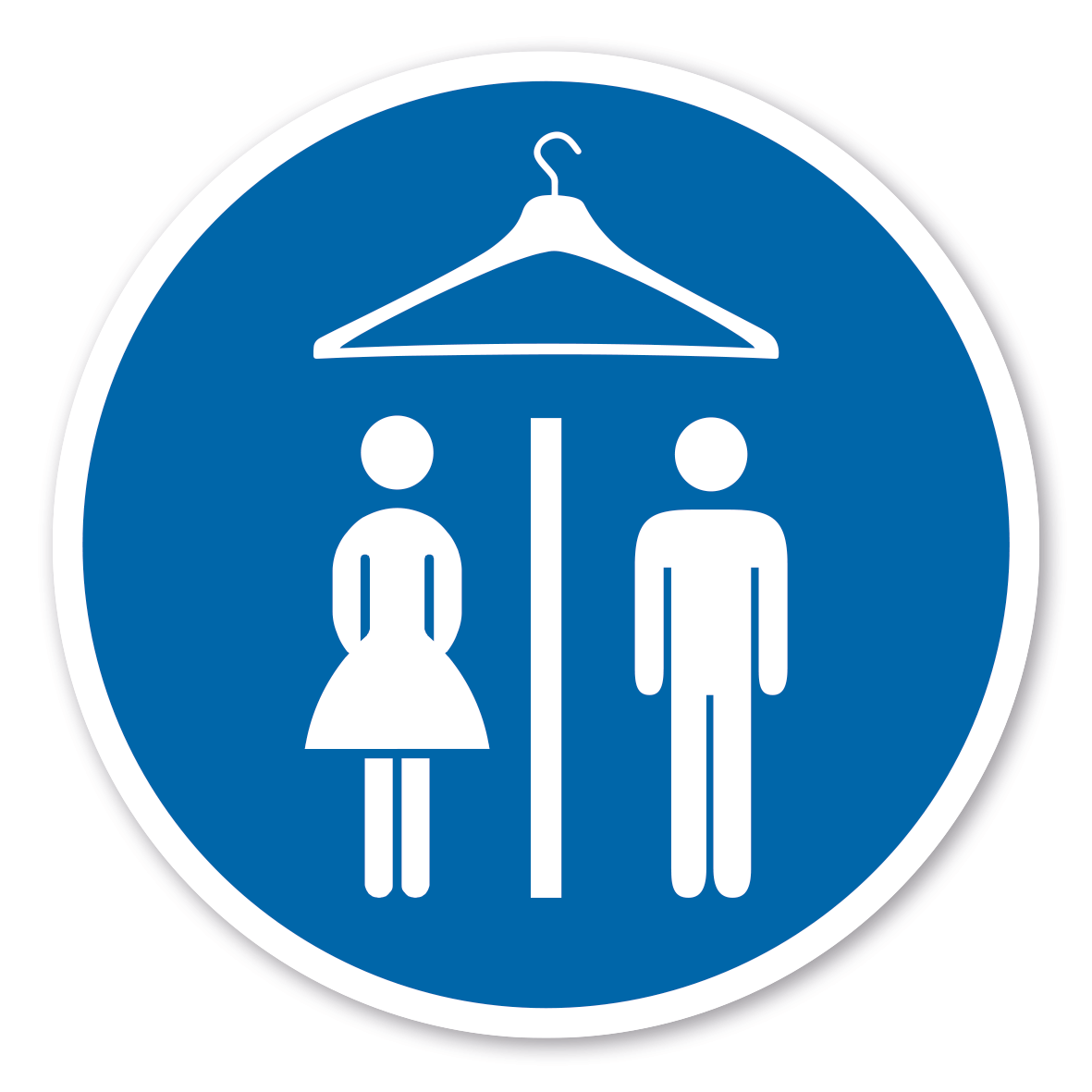 Gebotszeichen Umkleidekabinen nutzen