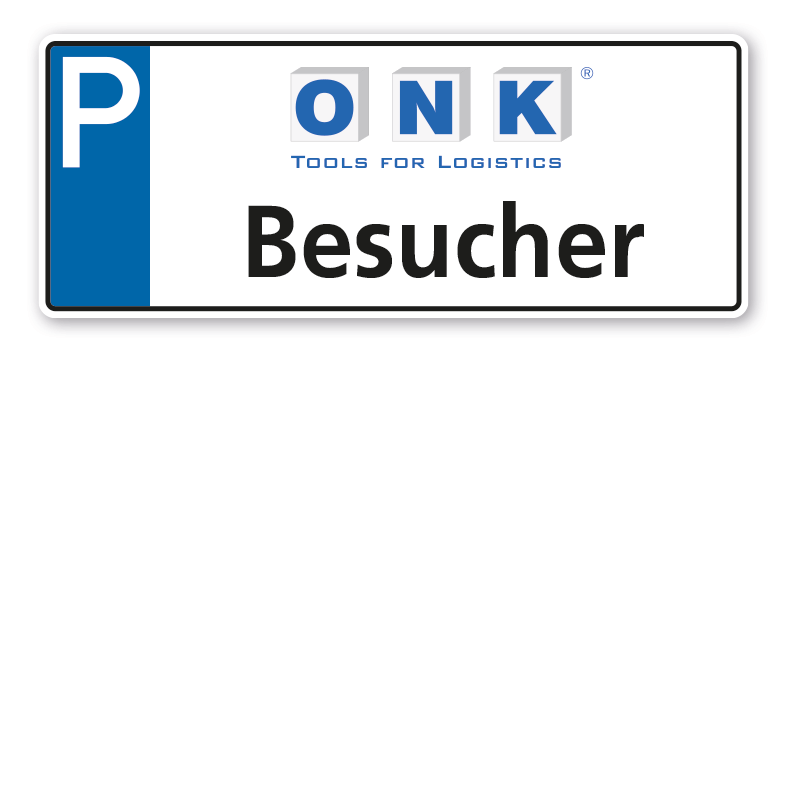 Parkplatzschild / Parkplatzreservierer mit Ihrem Wunschnamen oder Wunschkennzeichen und Firmenlogo