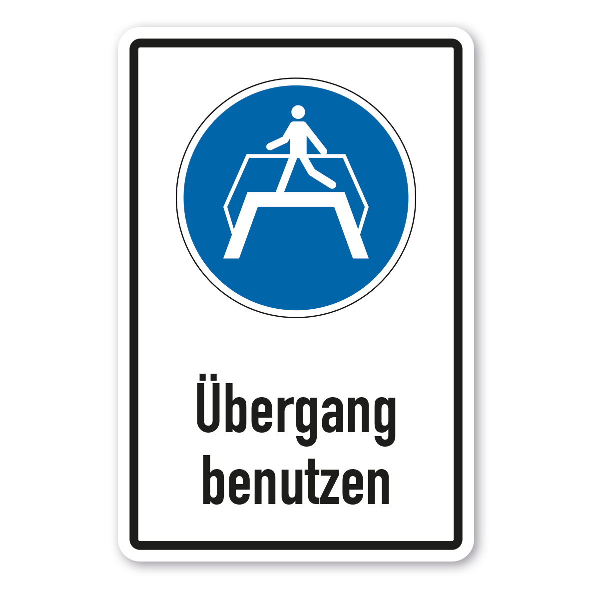 Gebotsschild Übergang benutzen - Kombi – ISO 7010 - M023-K