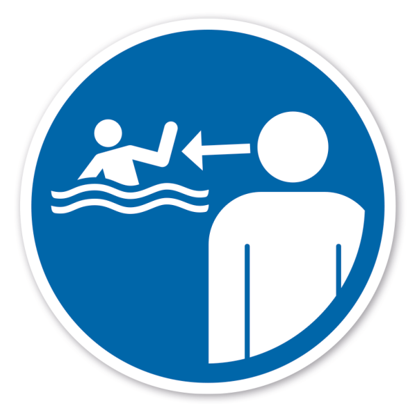 Gebotszeichen Kinder im Wasser - in Wassereinrichtungen beaufsichtigen – ISO 7010 - M054