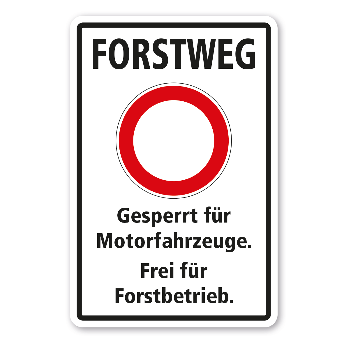 Kombinationsschild / Forstschild Forstweg – G/GW